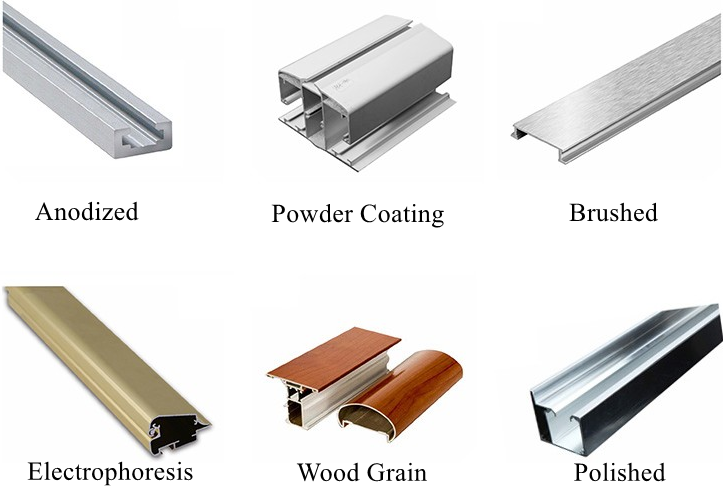 Industrial Aluminum Profiles Surface Treatment Types